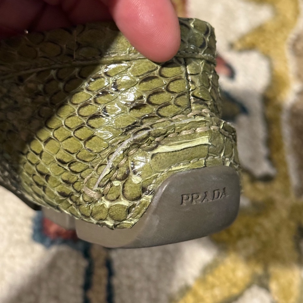 Prada Loafers - Green Snakeskin - Picture 9 of 15